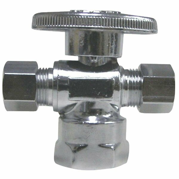 Proline 1/2 In. FIP x 3/8 In. C x 3/8 In. C Brass Cross Valve 195-322HC